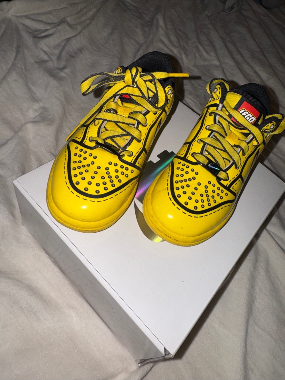 Lego Yellow and Black Kids' Sneakers with Playful Stud Details